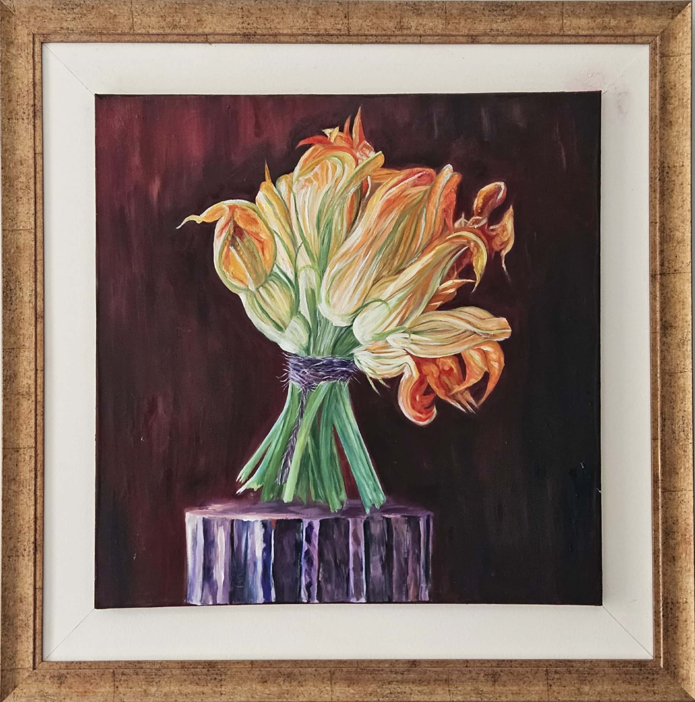 Floral Fusion : Abstract blooms in Oil Painting