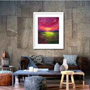 Sunset Serenade: Harmonies of Pink and Green Painting